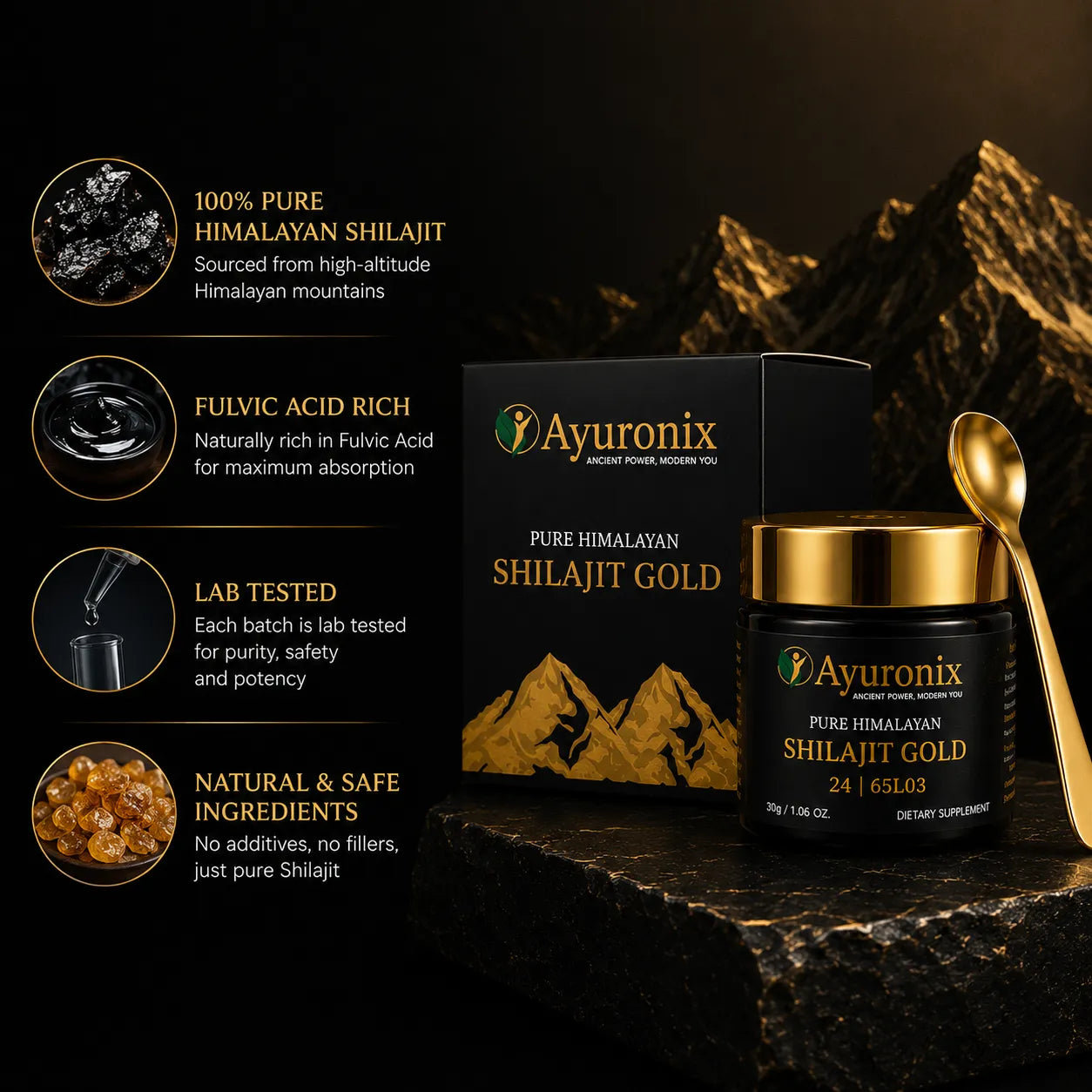 Ayuronix Pure Himalayan Shilajit Gold 20gm