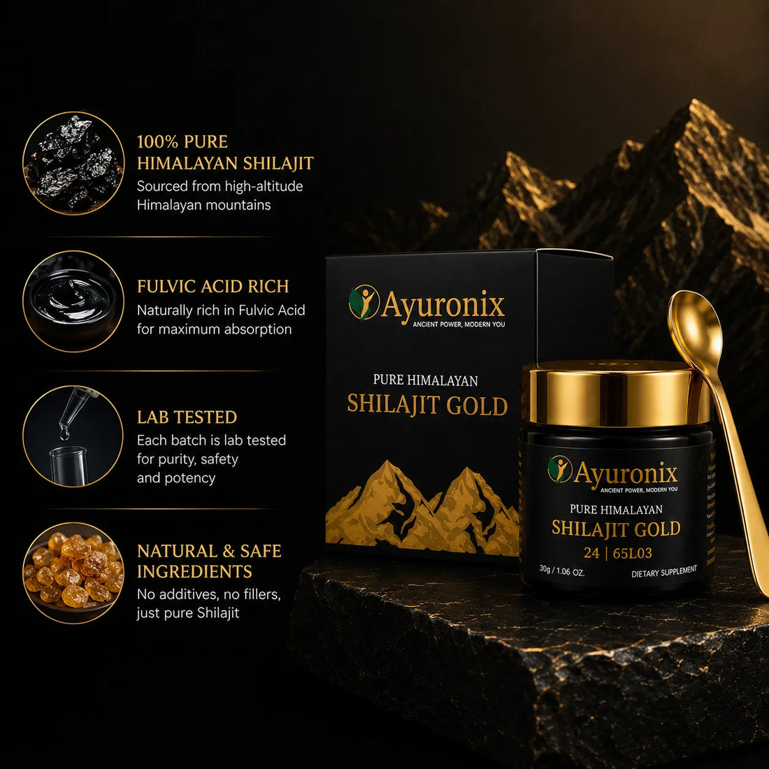 Ayuronix Pure Himalayan Shilajit Gold 20gm