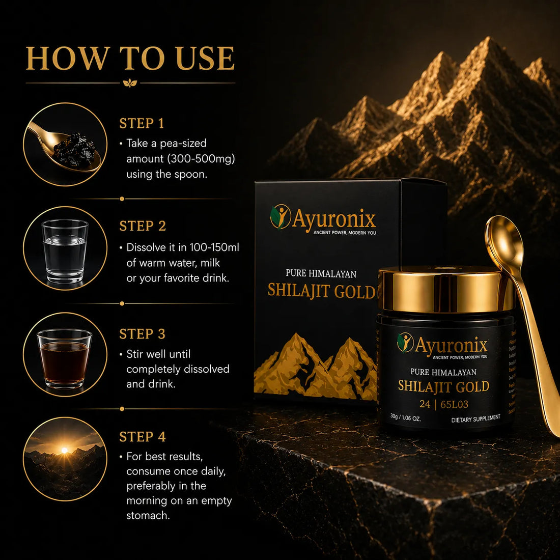 Ayuronix Pure Himalayan Shilajit Gold 20gm