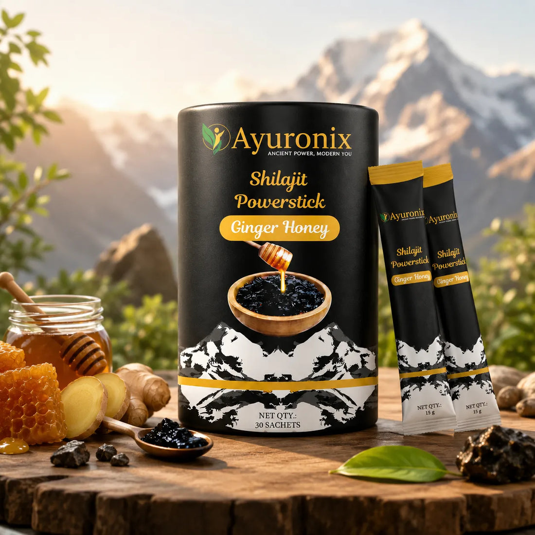 Ayuronix Shilajit Powerstick Ginger Honey